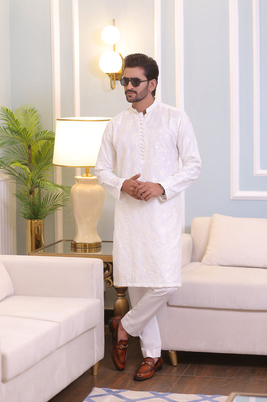 CK 716 White Kurta Pajama