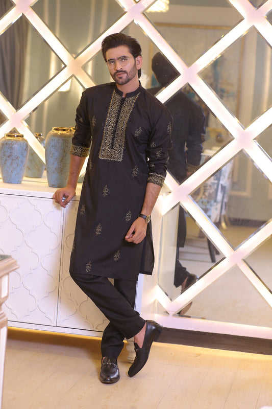 CK 715 Black Men's Pajama Kurta