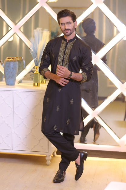 CK 715 Black Men's Pajama Kurta