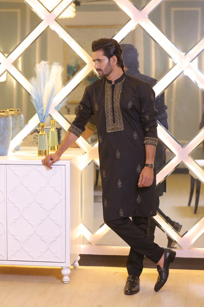 CK 715 Black Men's Pajama Kurta