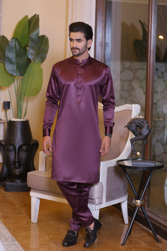 ER 703 Purple Gents Pajama Kurta