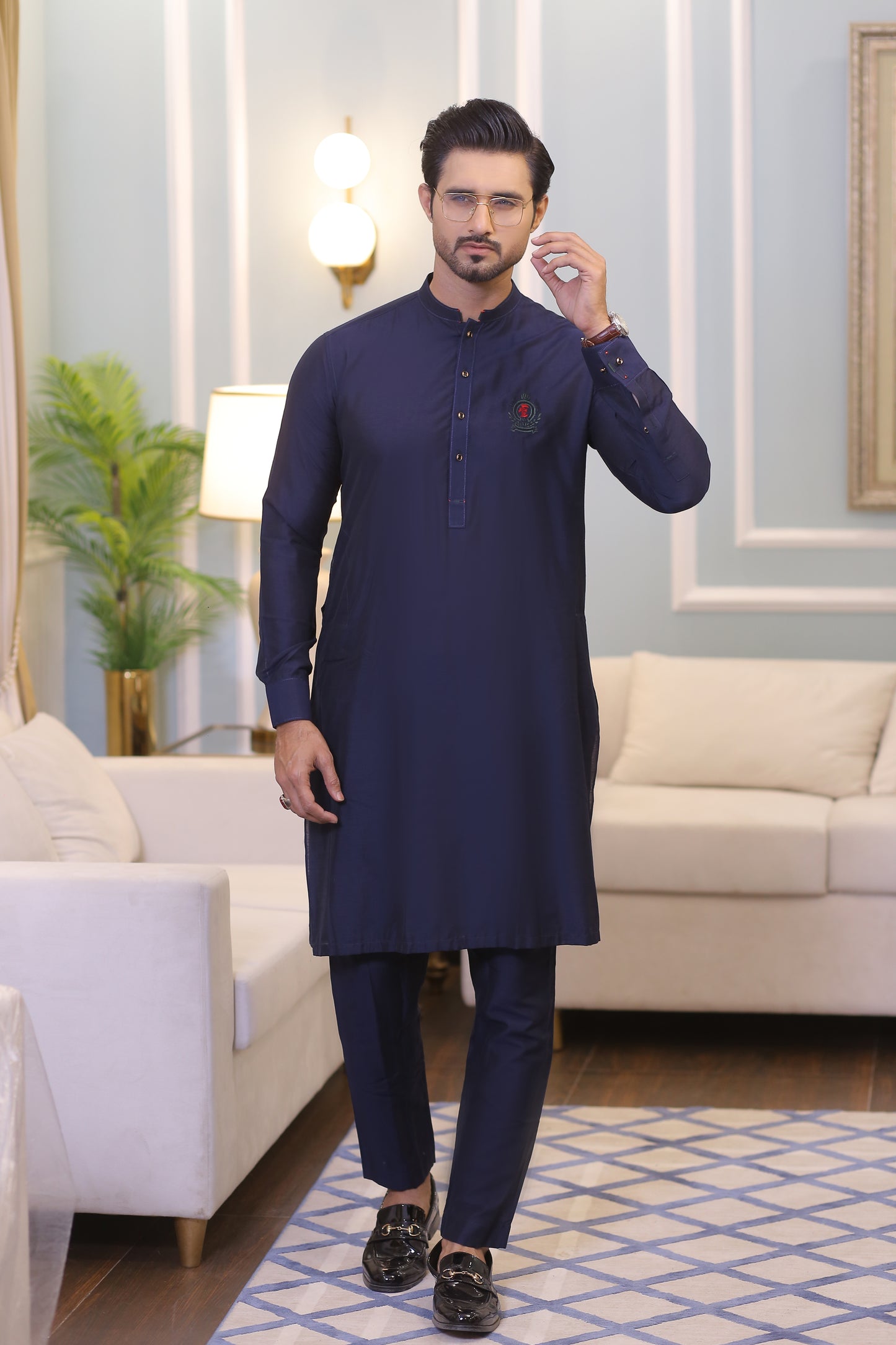 ER 707 Mid Night Blue Kurta Pajama