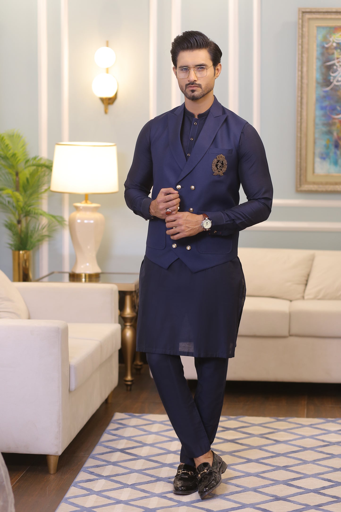 ER 707 Mid Night Blue Kurta Pajama