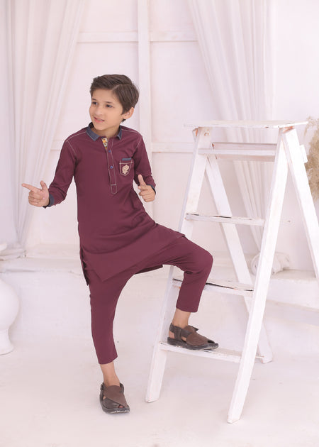 Kids Magenta Kurta Pajama