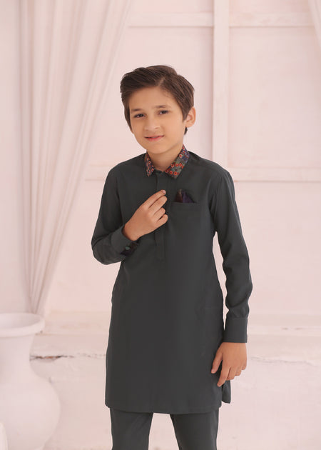 KD 690 Kids Charcoal Kurta Pajama