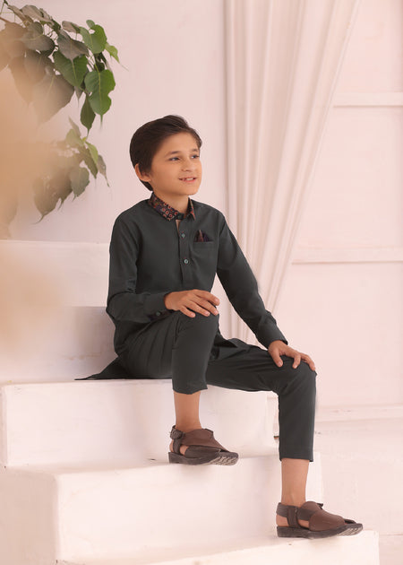 KD 690 Kids Charcoal Kurta Pajama