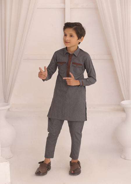 KD 691 Kids Grey Kurta Pajama