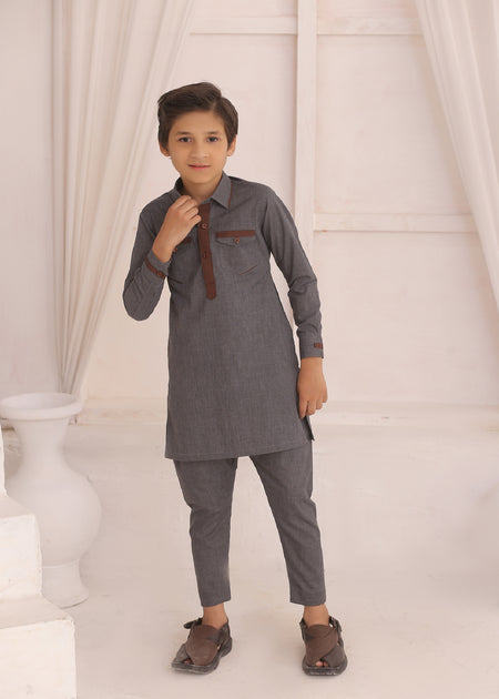 KD 691 Kids Grey Kurta Pajama