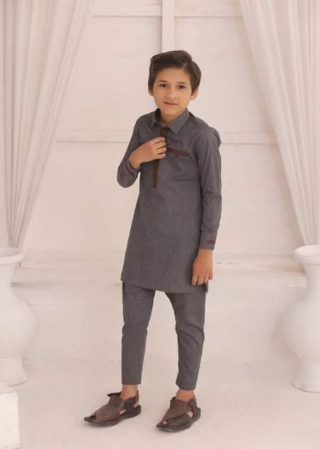 KD 691 Kids Grey Kurta Pajama