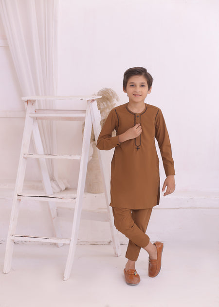 KD 692 Kids Tan Color Kurta Pajama