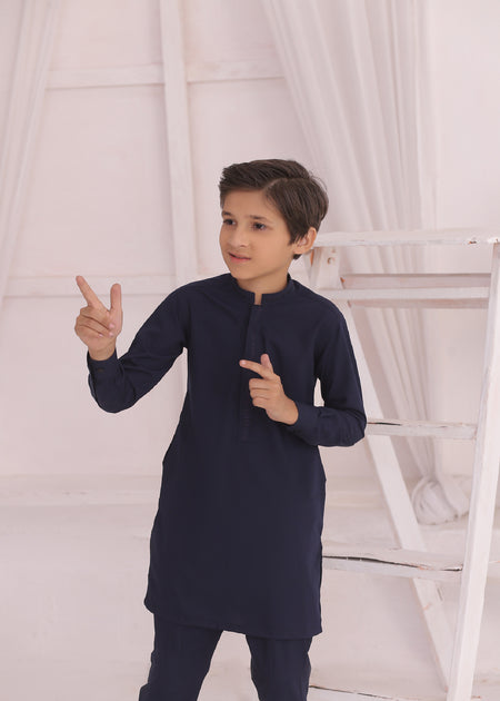 KD 693 Kids Navy Blue Kurta and Pajama