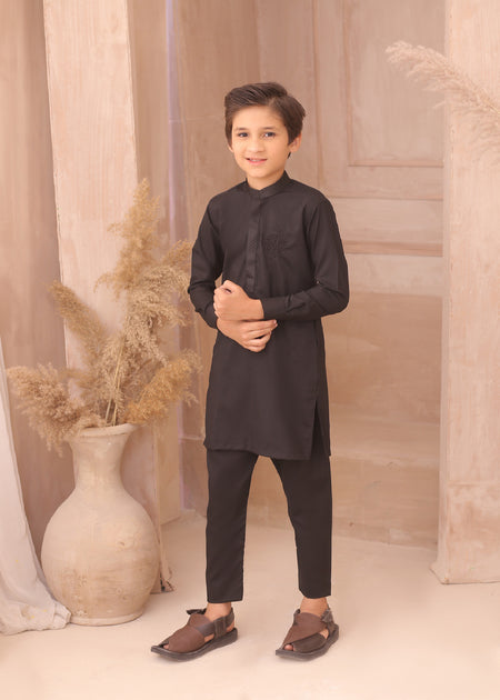 KD Kids Black Pajama And Kurta