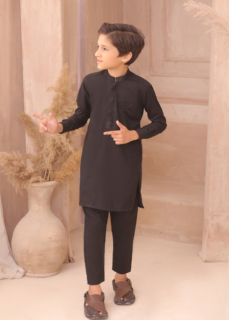 KD Kids Black Pajama And Kurta