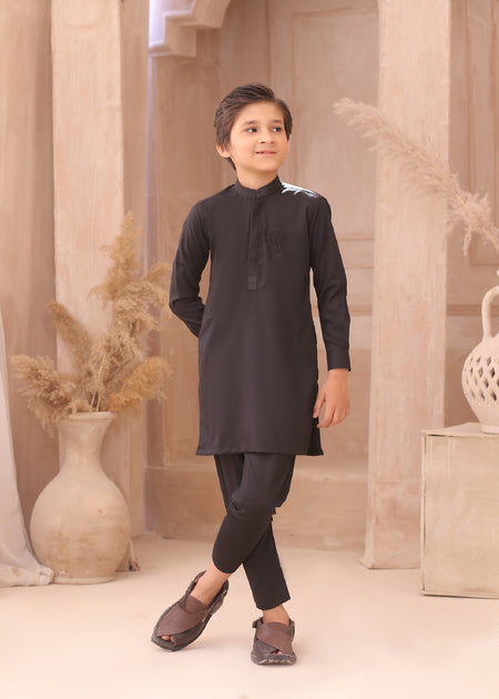 KD Kids Black Pajama And Kurta