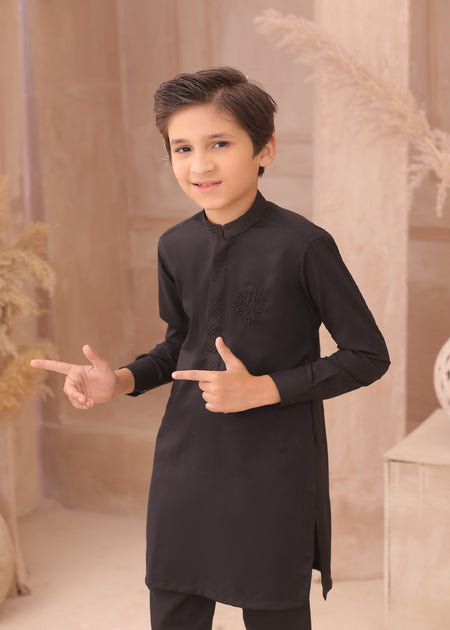 KD Kids Black Pajama And Kurta