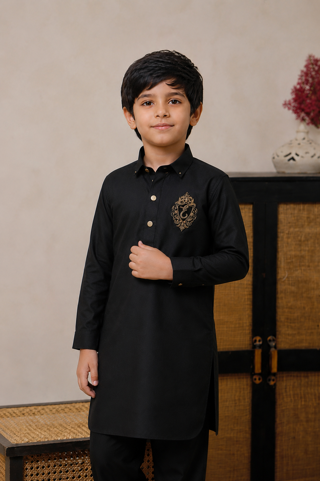 FS 20 Black Kameez Shalwar For Father & Son