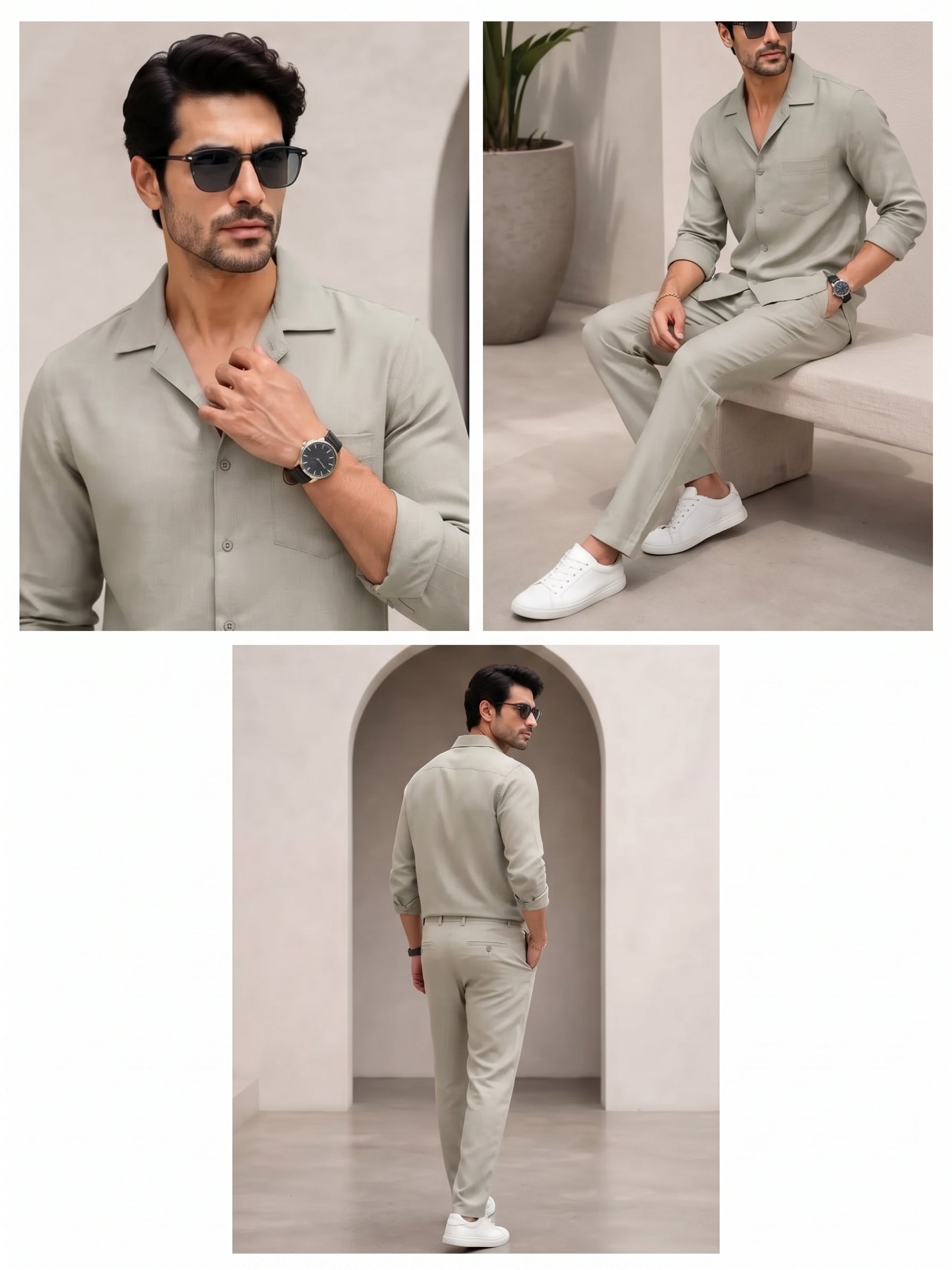 Feather Grey Linen Co-Ord Set
