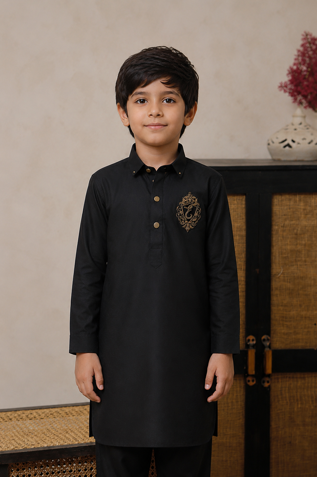 FS 20 Black Kameez Shalwar For Father & Son