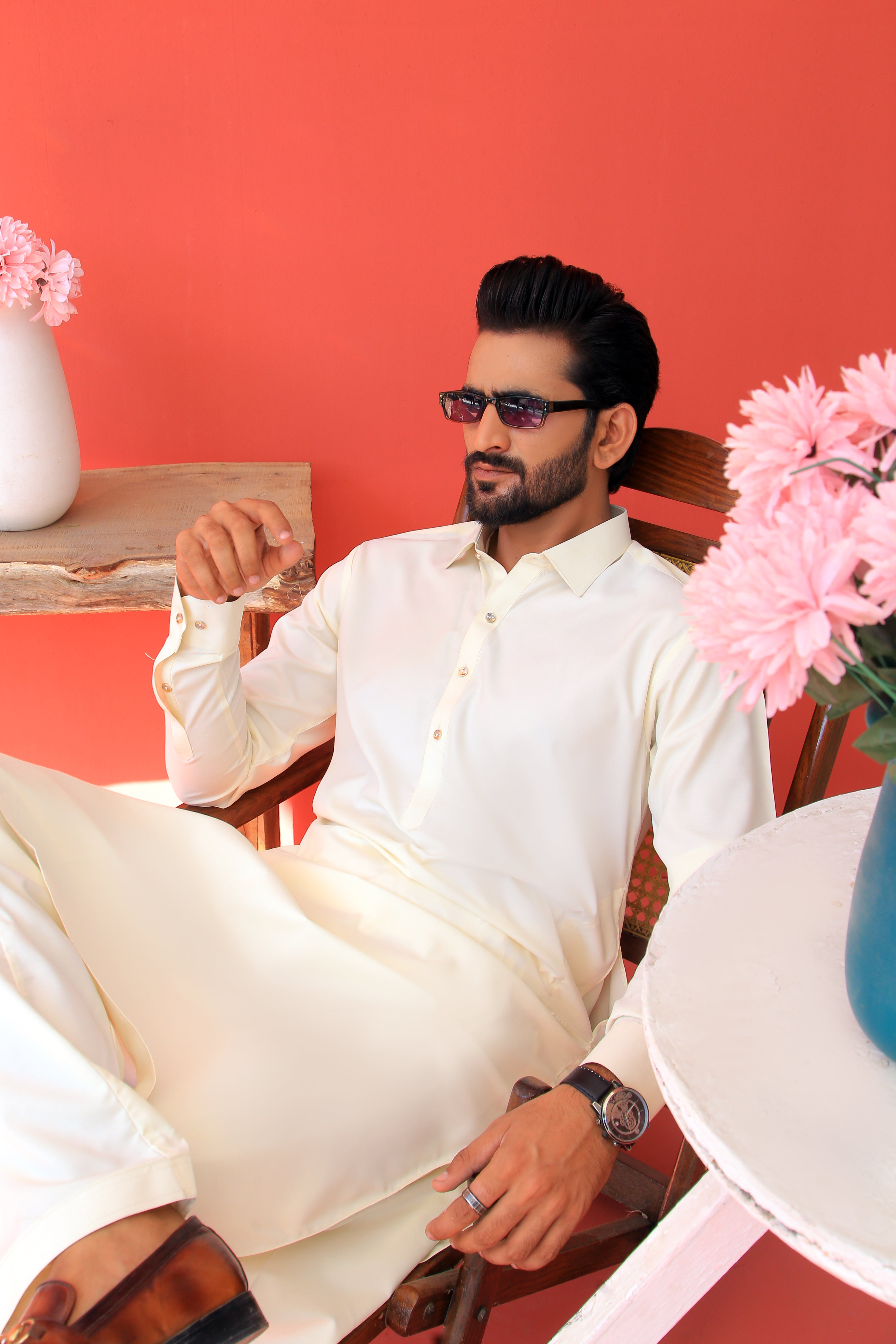 ER 788 Aba White Kurta Shalwar For Men