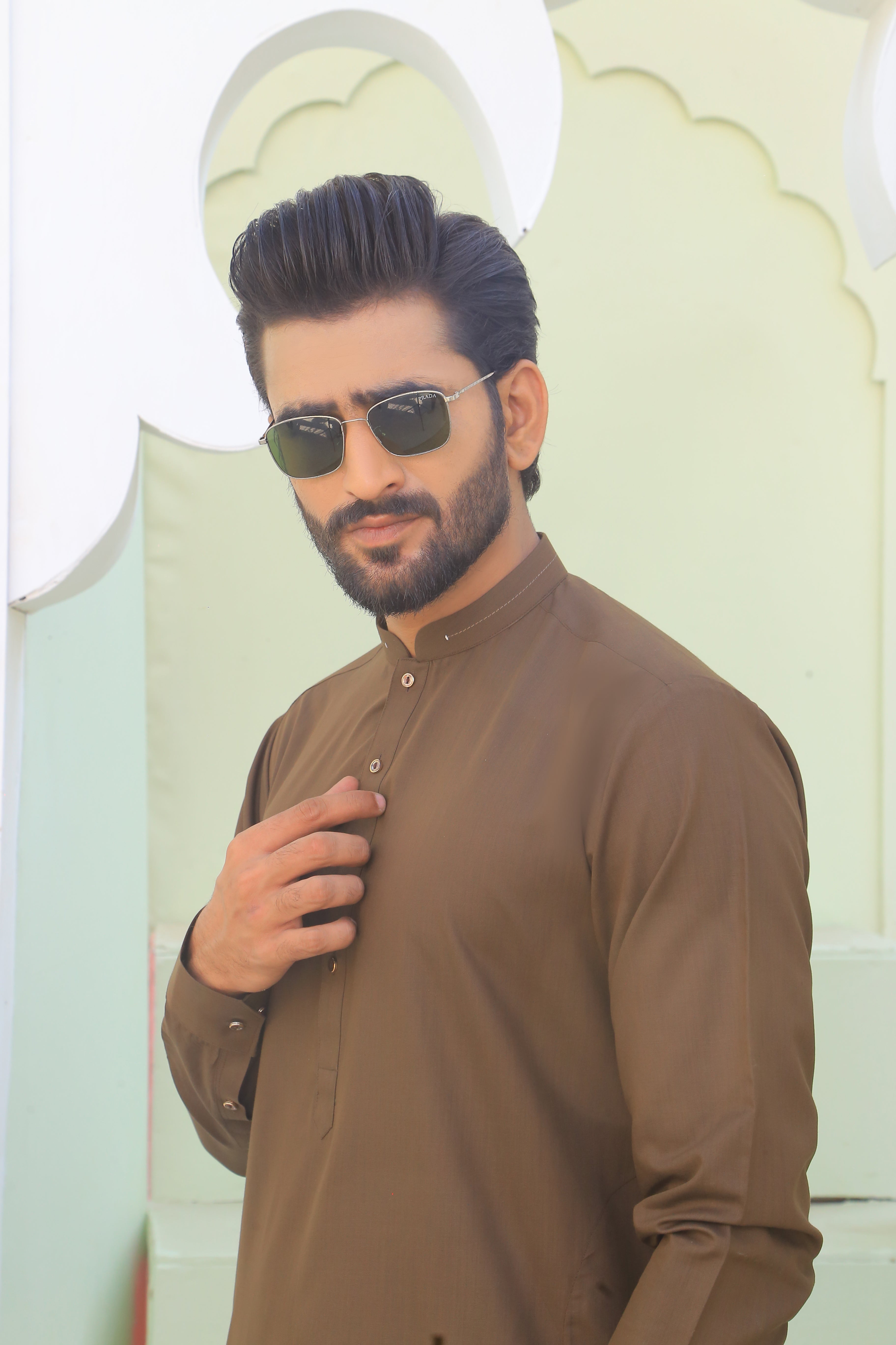 ER 786 Meeras Brown Kameez Shalwar Dress