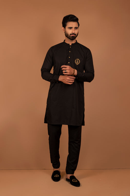 ER 311 Black Kurta Pajama For Men