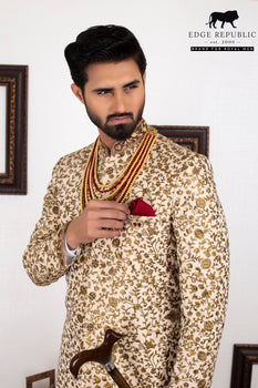 Royal Men Copper Gold Sherwani