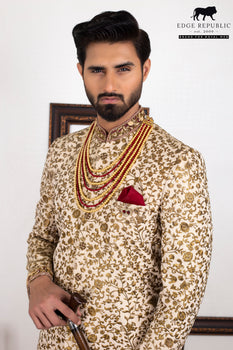 Royal Men Copper Gold Sherwani