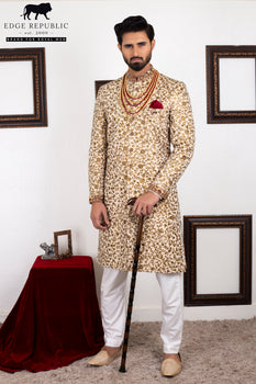 Royal Men Copper Gold Sherwani