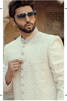 White Pearl Sherwani