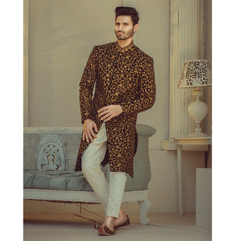 Groom Sans Pareil Velvet EMbroided Sherwani for Groom