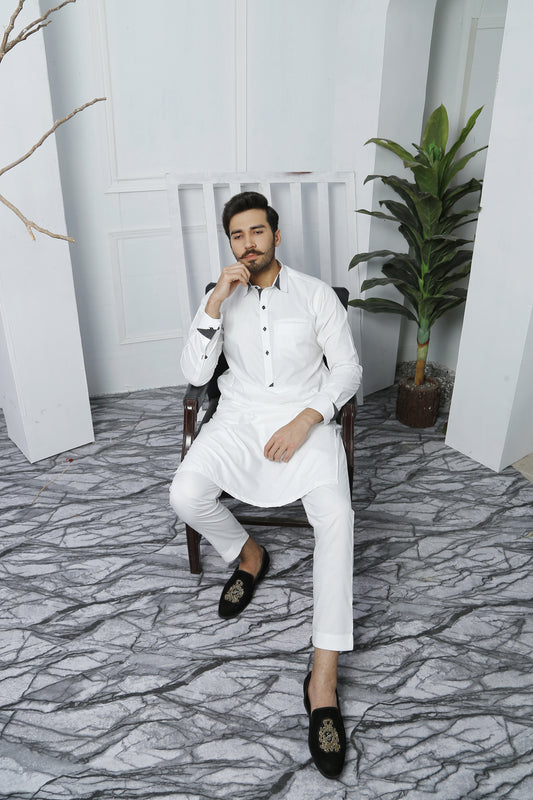 ER 472 white Edge Republic Kurta Pajama For Men