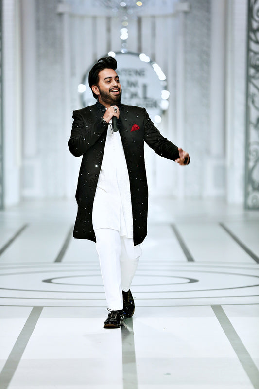 black sherwani for groom