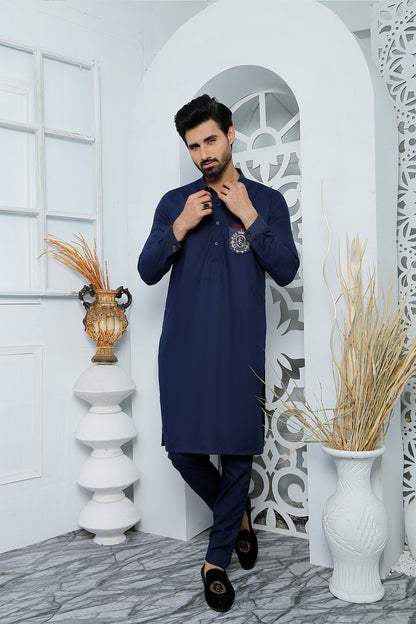 ER 494 Blue Kurta Pajama For Men