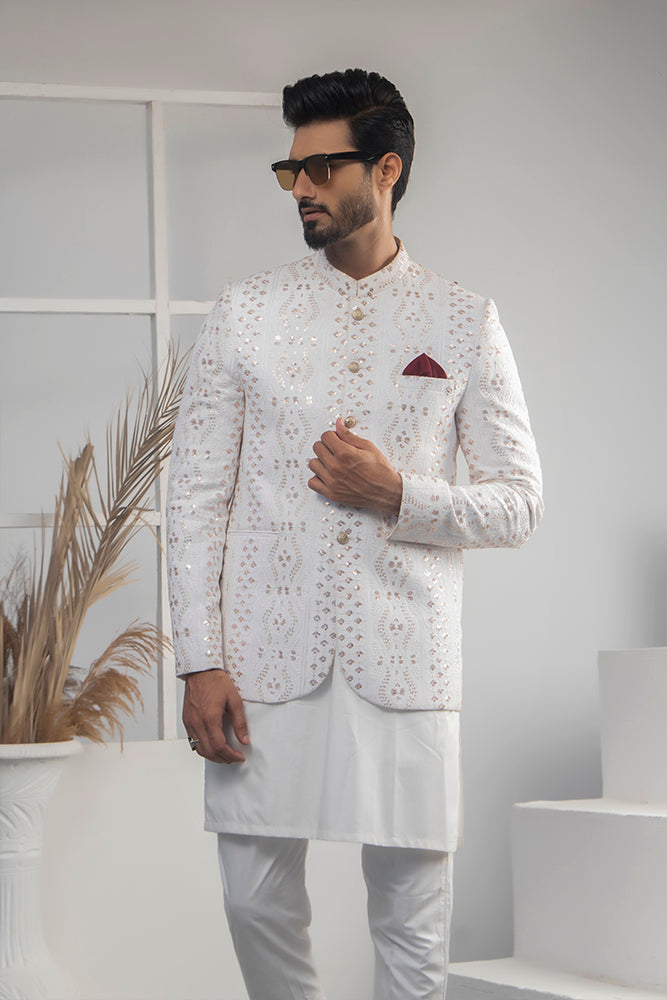 ER 2057 White Prince Coat For Men