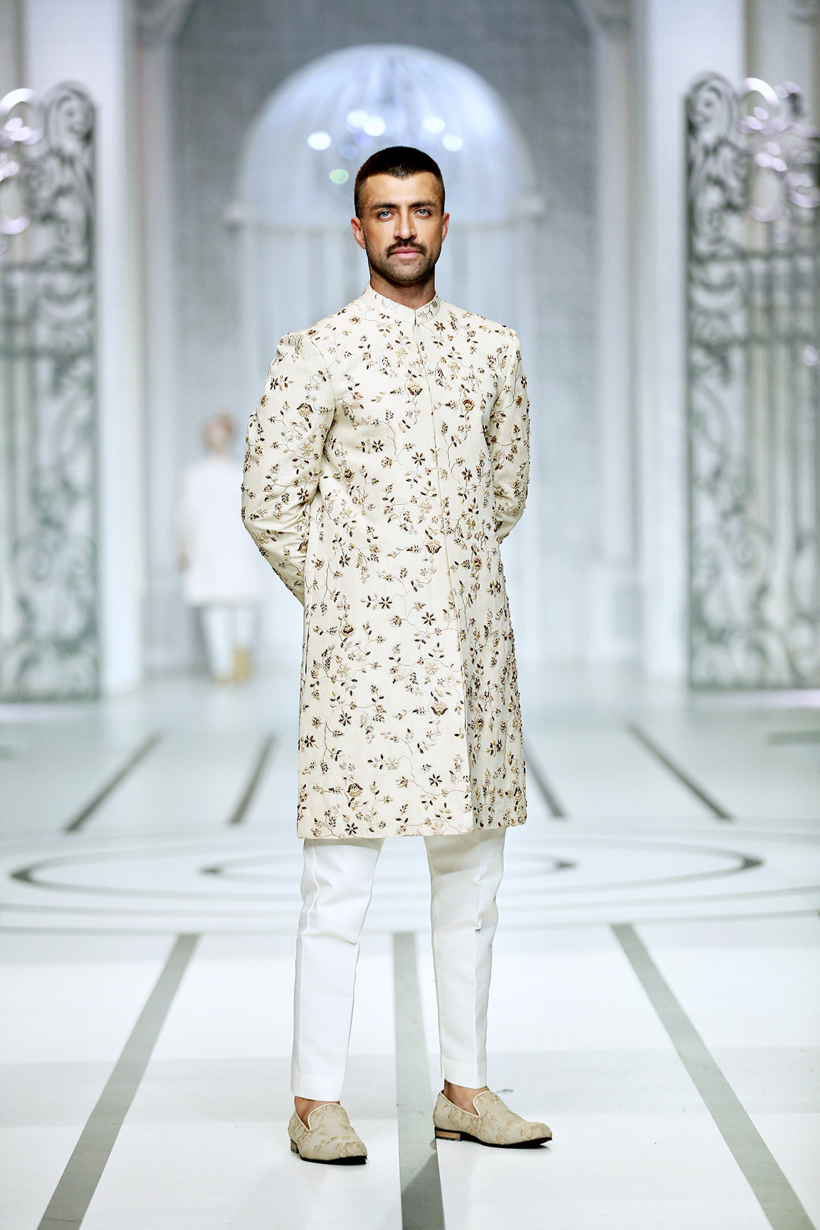 BCW 36 Pure Gold Hand Crafted Sherwani For Groom
