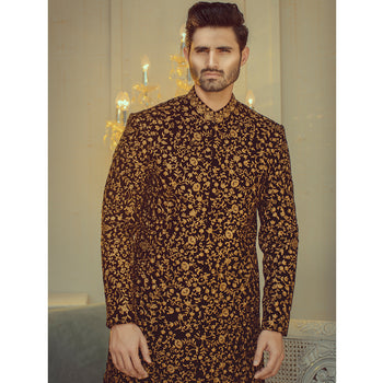 Groom Sans Pareil Velvet EMbroided Sherwani for Groom