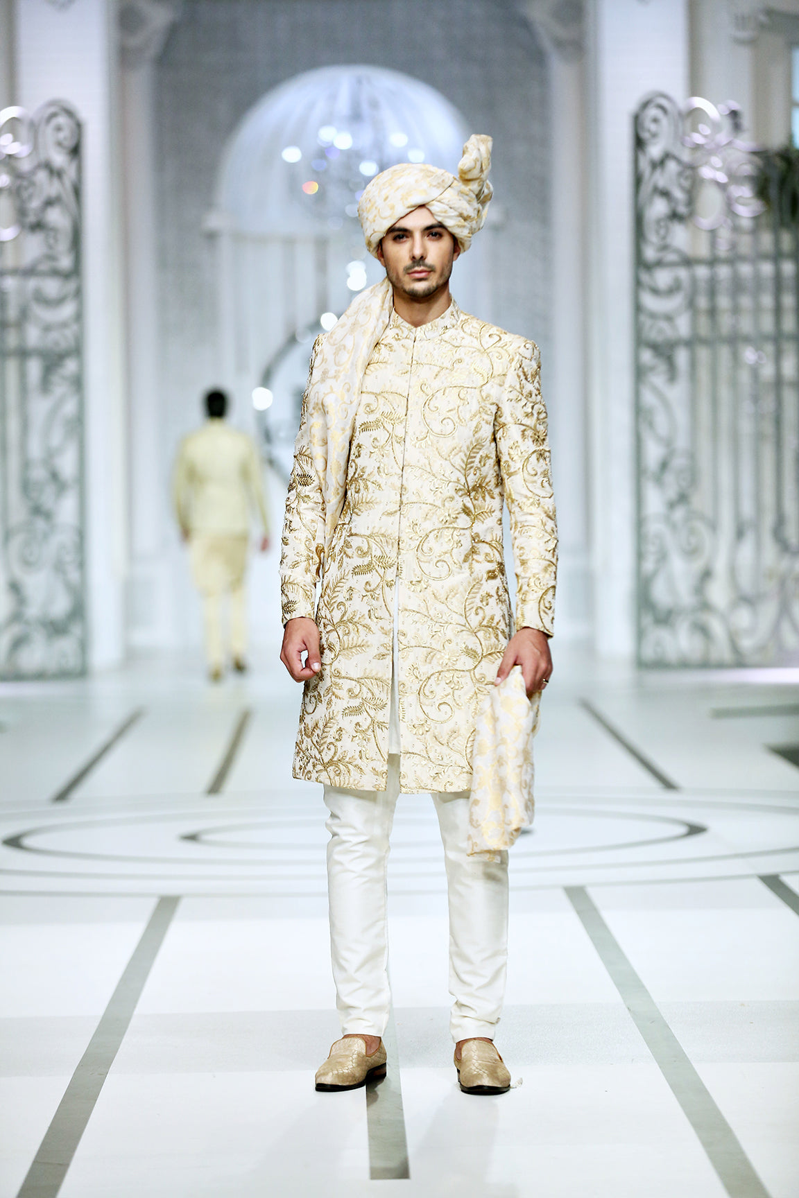Ivory Gold Sherwani Set by BCW 31 - Opulent Traditional Wear