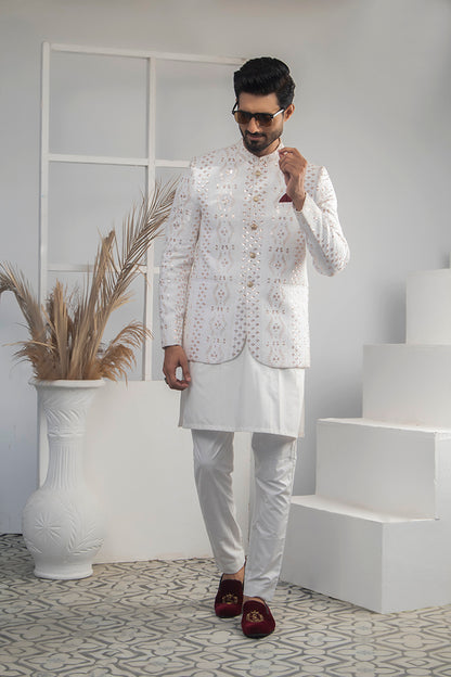 ER 2057 White Prince Coat For Men