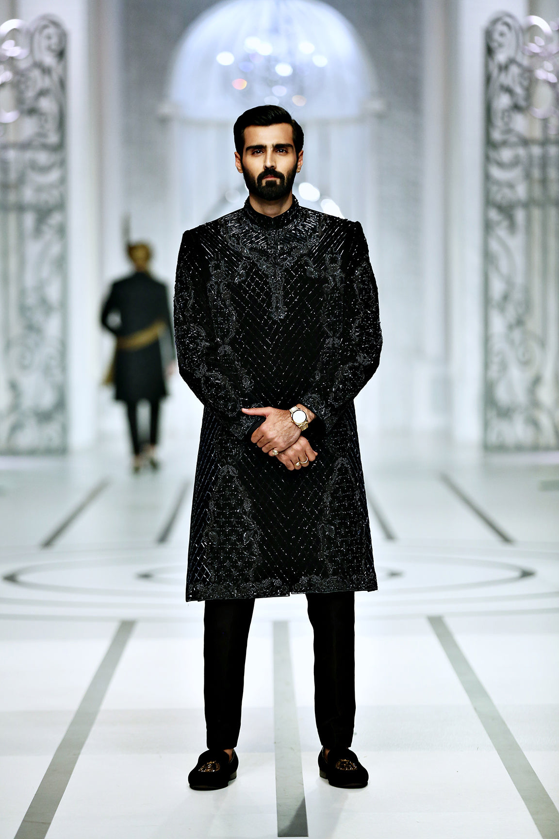 groom sherwani black