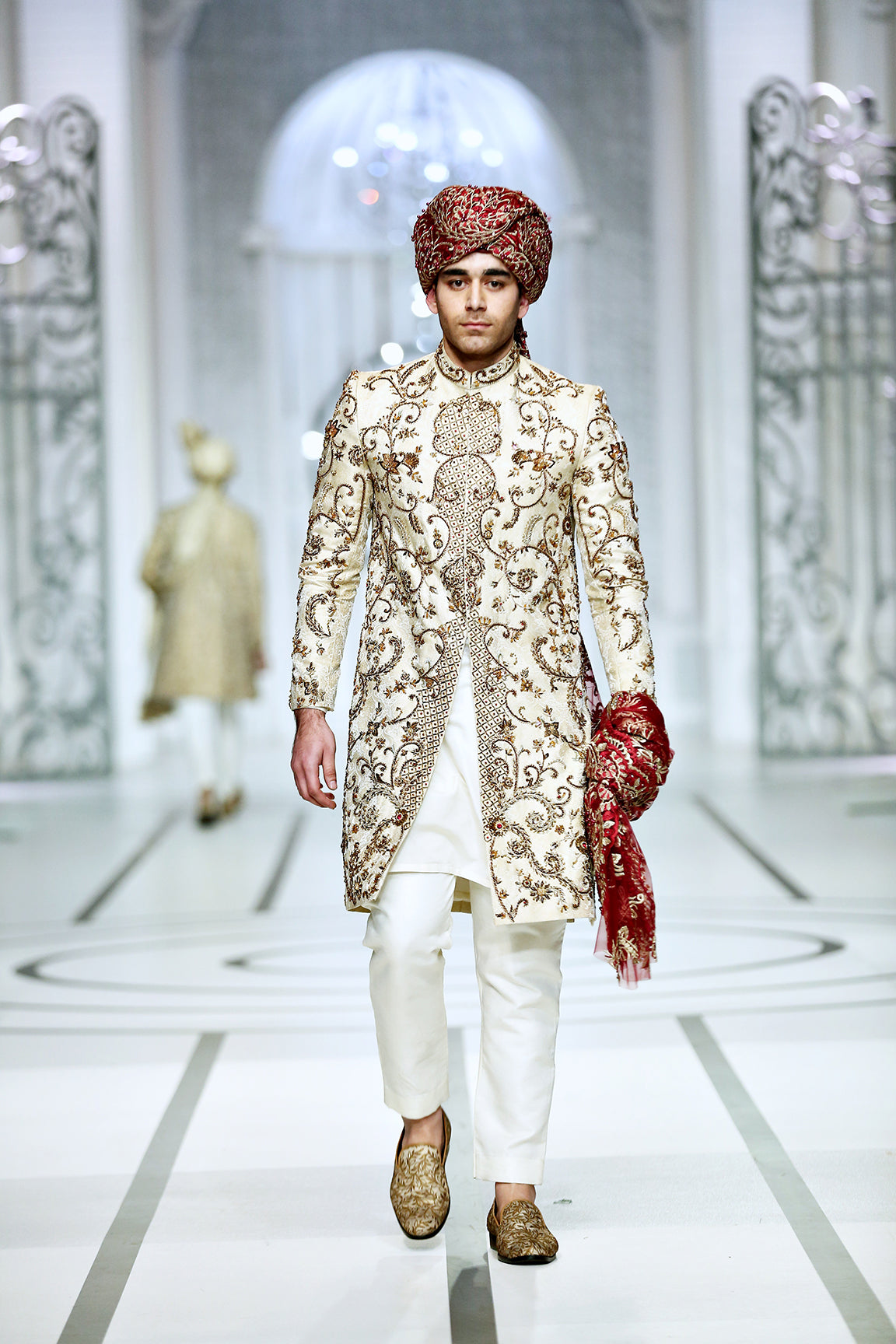 BCW 33 Virtuous Hand Worked decently crafted on Banarsi Fabric Paired With Turban with embelishment