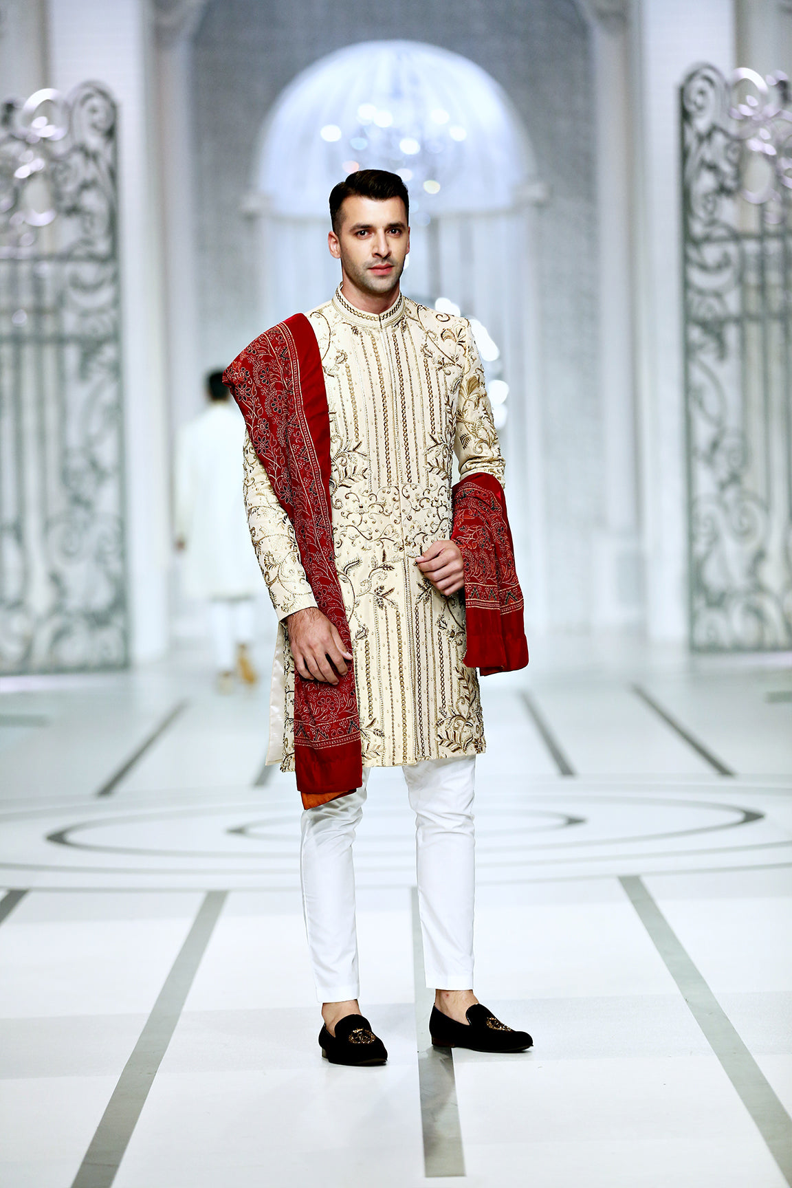Golden Gold Sherwani by BCW 37 - Luxurious Groom's Ensemble for Grand Celebrations