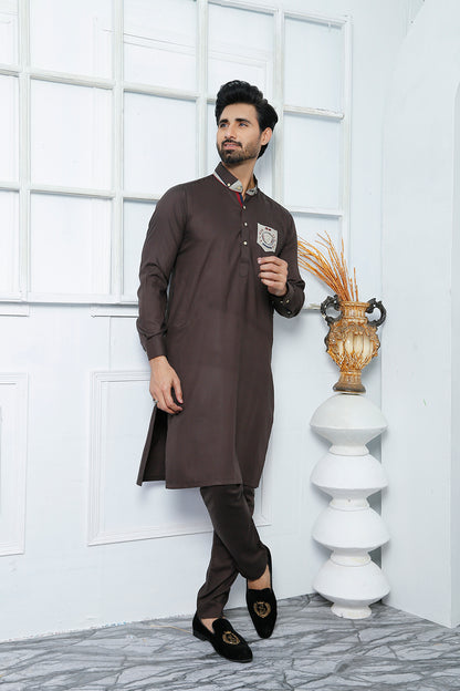 ER 485 Brown Edge Republic Kurta Pajama For Men