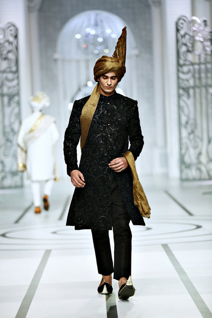 black groom sherwani