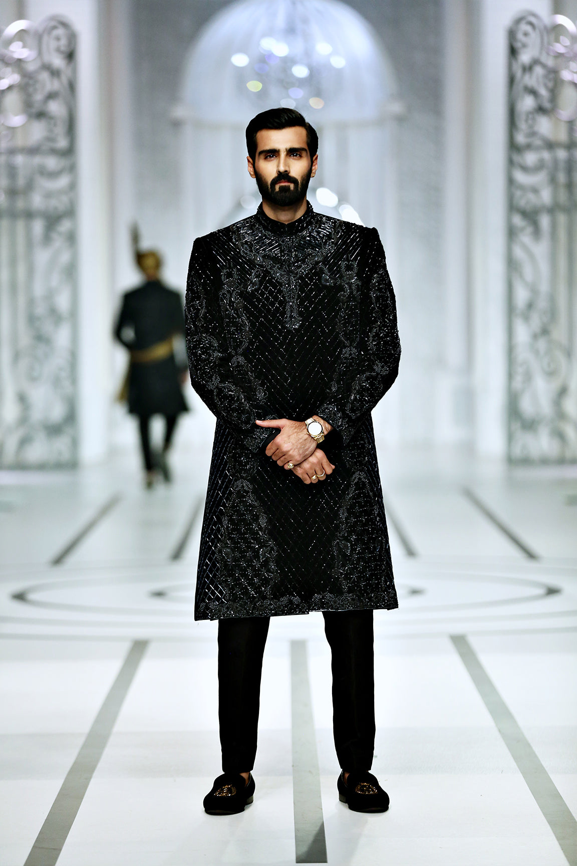 black groom sherwani