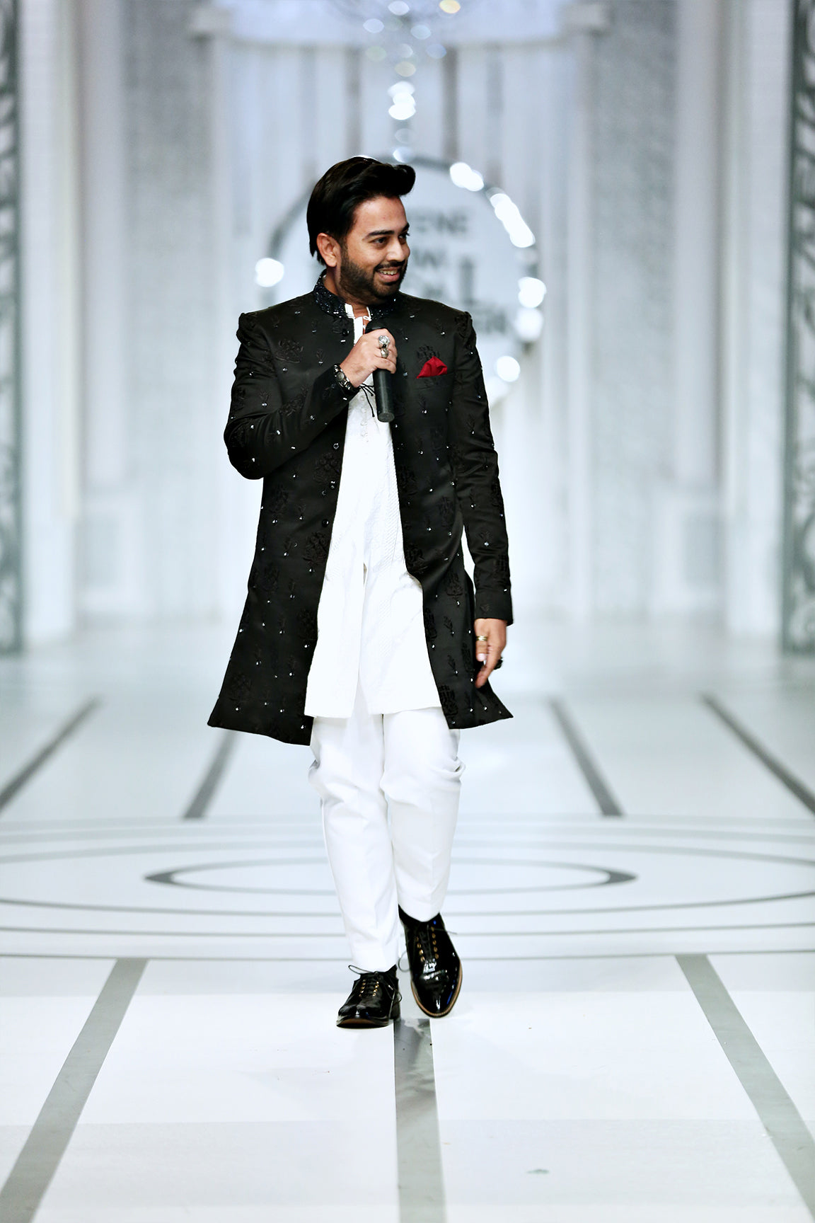 black sherwani groom