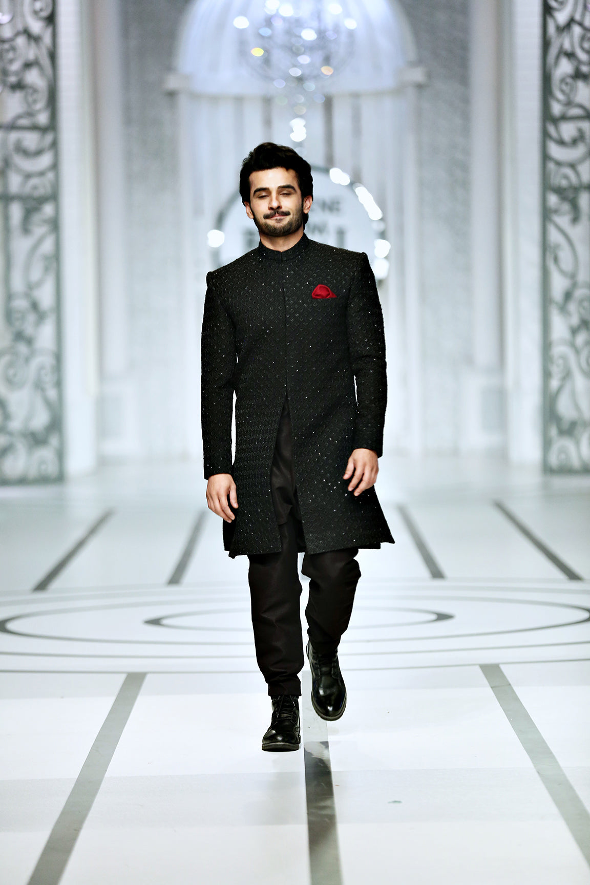 black groom sherwani