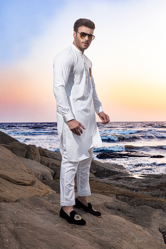 ER 406 White Mens Kurta Pajama