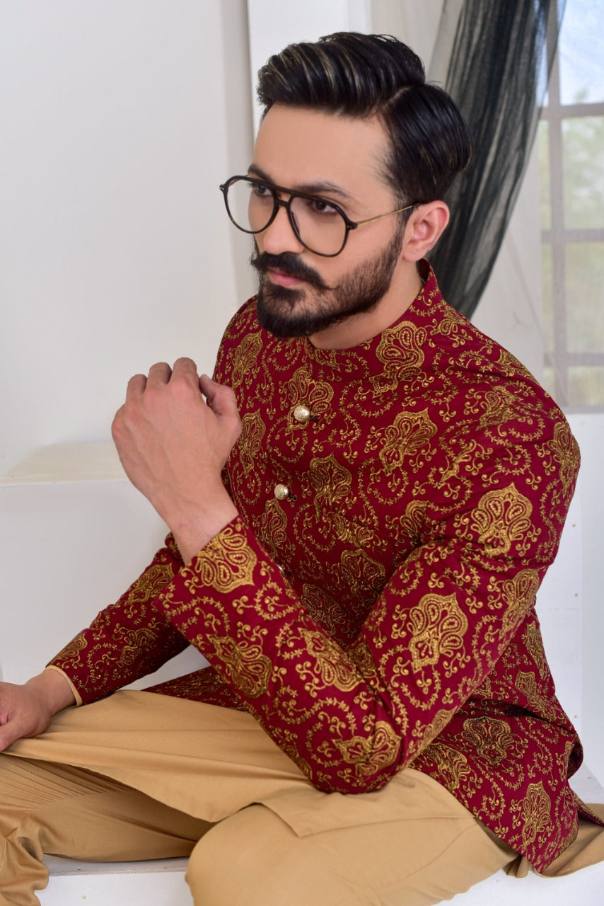 ER PC 2001 Maroon Copper Jaal Prince Coat