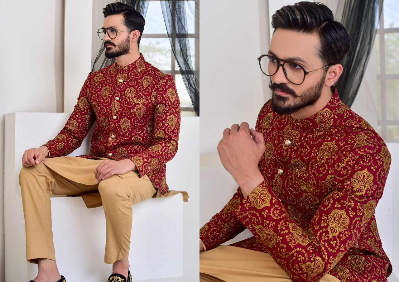 ER PC 2001 Maroon Copper Jaal Prince Coat