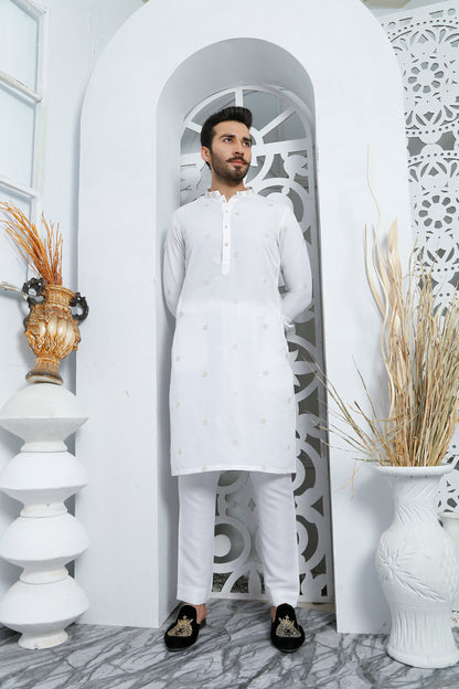 ER 507 White Kurta Pajama